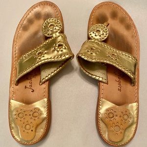 Jack Rogers gold sandals